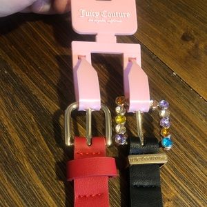 Juicy Couture Thin Double Belt Black and Red Set